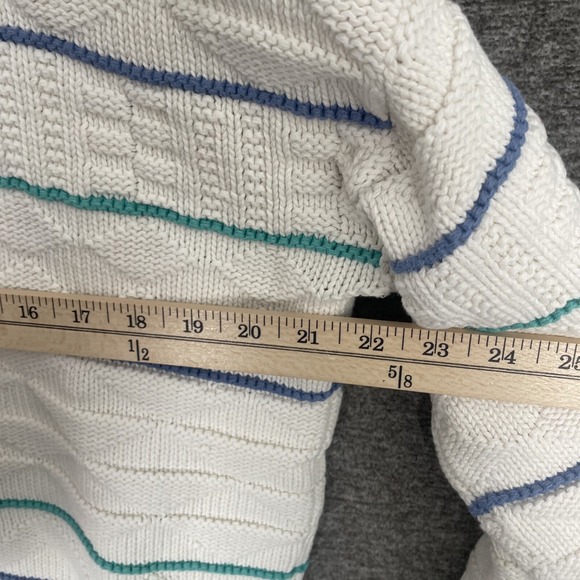 The Fox Collection 3D Knit Sweater Size M Striped Geometric - Picture 6 of 8